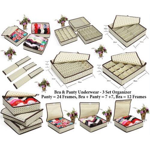 Underwear / Bra 3in1 Storage Box with Cover Set Box