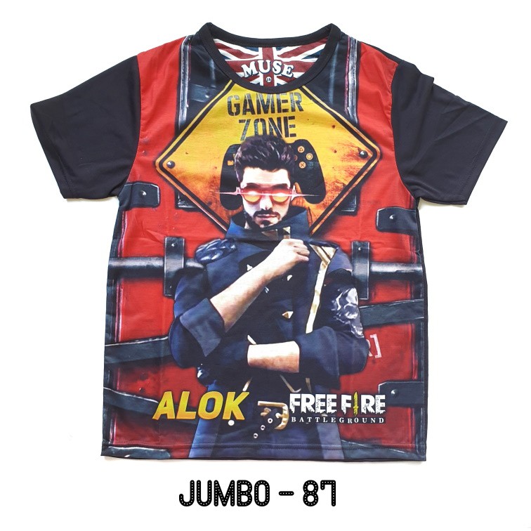 Furo Jumbo Kaos Anak Laki size 16 18 20 motif Free Fire Alok Hayato