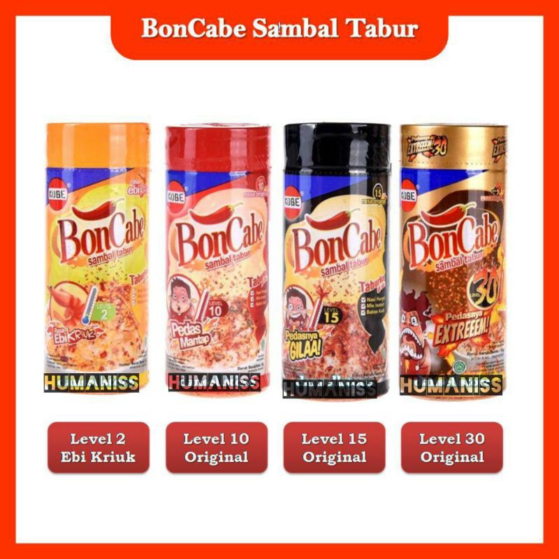 

Kobe BonCabe sambal tabur pedas level 30 15 10 2 ebi kriuk