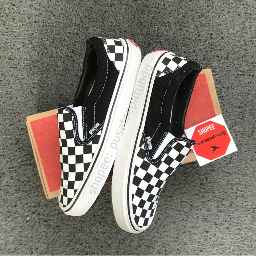 VANS SLIPON CHECKERBOARD MIX HITAM PUTIH