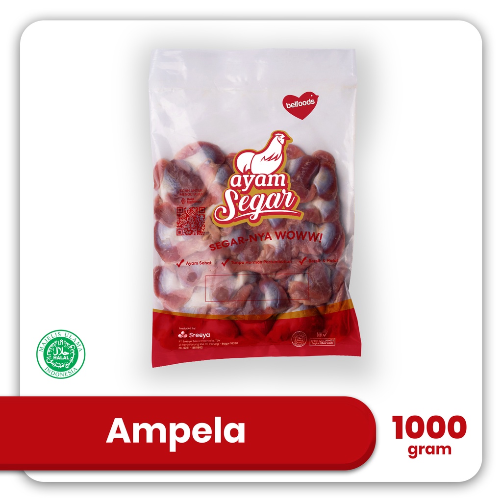 

AMPELA BELAH AYAM SREEYA 1KG BELFOODS JEROHAN HALAL