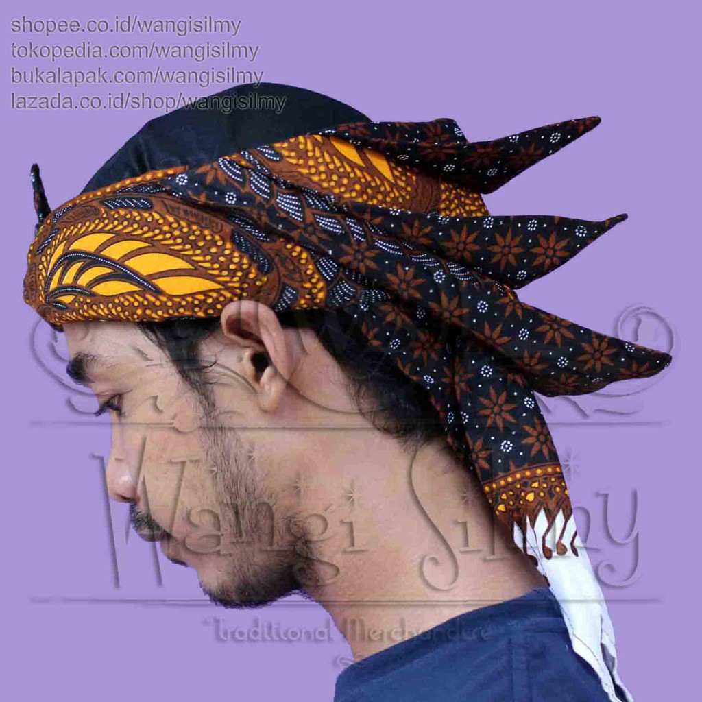 Iket Sunda Premium Merak Ngibing - Ikat Totopong Bendo Blangkon Dalang Merak Ngibing Tapak Kebo