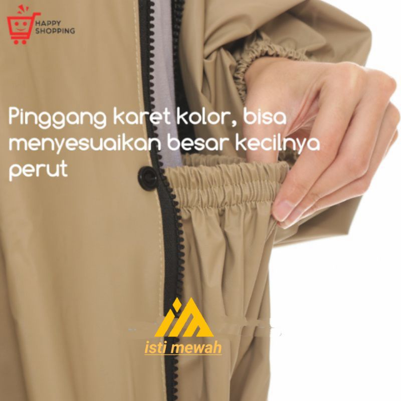 Mantel Hujan Akula Jas Hujan Pria Wanita Setelan Bahan PVC 0.25