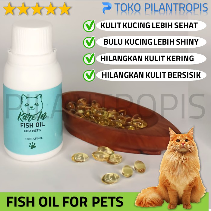 KAREIN VITAMIN MINYAK IKAN KUCING ANJING HAMSTER KELINCI OMEGA 3 FISH OIL COD LIVER SUPLEMEN KUCING