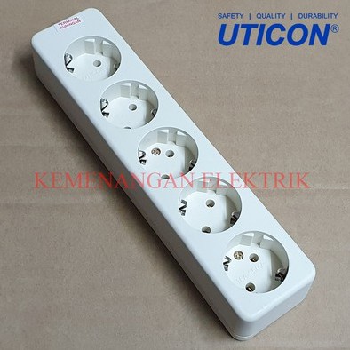 STOP KONTAK ARDE 5 LUBANG UTICON ST-158 / COLOKAN LISTRIK 5 LOBANG UTICON ST158 ST 158