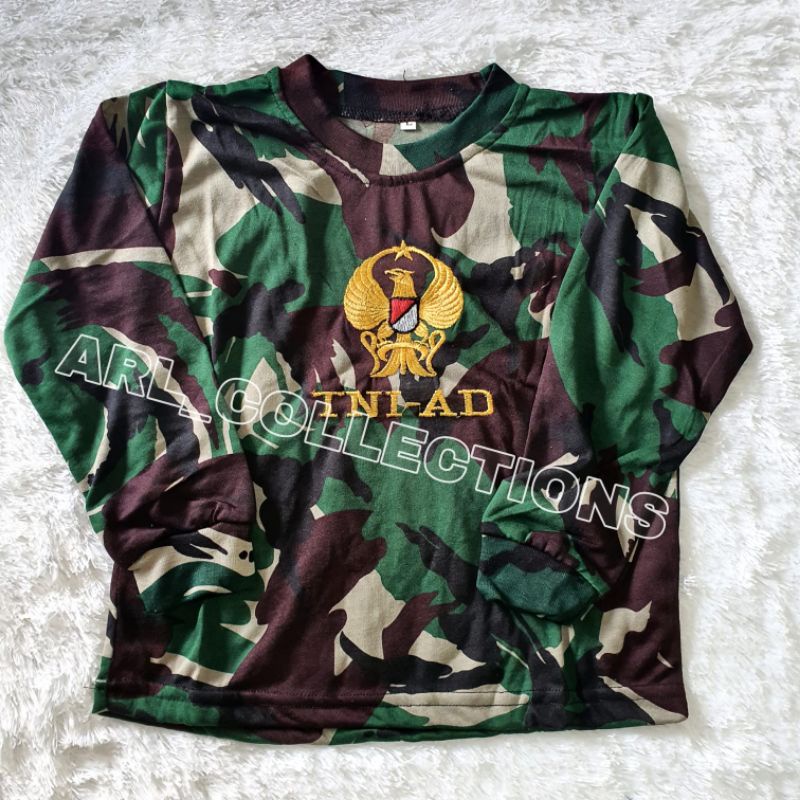 setelan kaos anak loreng malpinas tni - baju kid's army tangan panjang