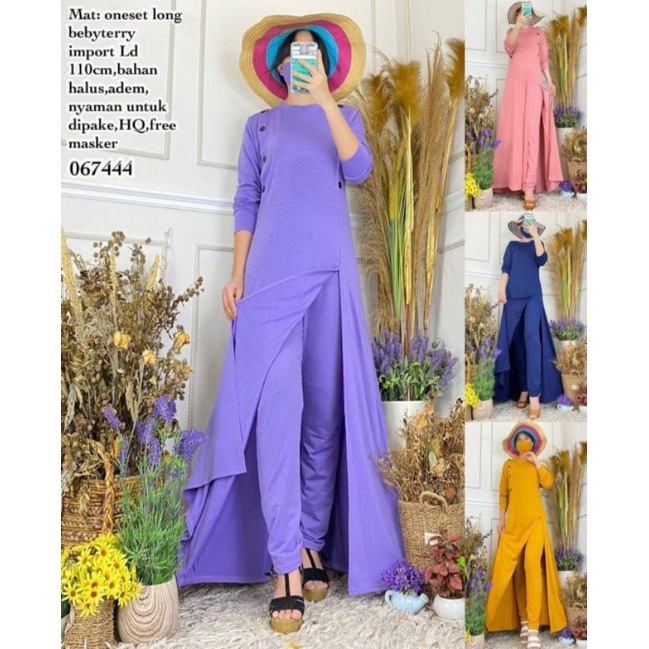 Set celana long tunik import