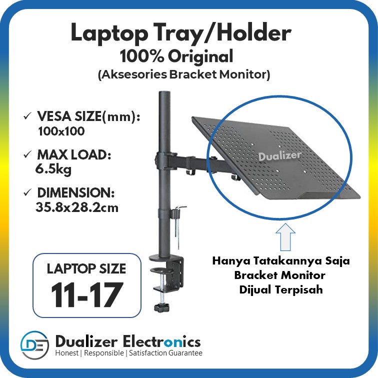 Aksesoris Bracket Monitor - Tatakan Alas Laptop/Notebook Padded Tray Plate Mount