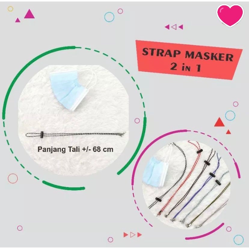 Senada Victory Tali Mask Adjustable 2 in 1 Stopper Warna Konektor Stopper SV01