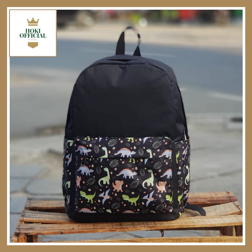 [COD] Tas Ransel Anak Motif Dino Ransel Wanita Muat Banyak Tas Hitam Kapasitas Besar Motif Kucing HokiOfficial