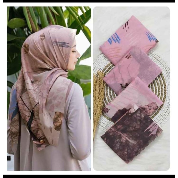 HIJAB JILBAB SEGIEMPAT VOAL MOTIF PREMIUM HURUF ARAB LASERCUT - 16
