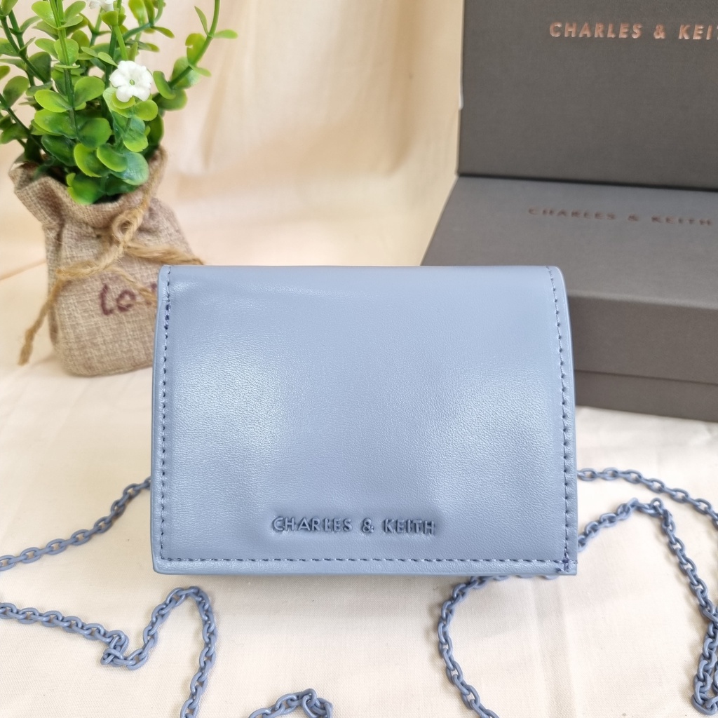 DOMPET CK WANITA CHAIN BUTTON MINI WALLET