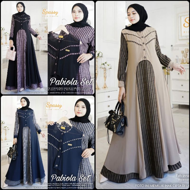 Gamis Terbaru Kekinian Ibu Remaja Dress Outter Wanita Muslimah Syari Modern  Terbaru Murah  2021 Pab