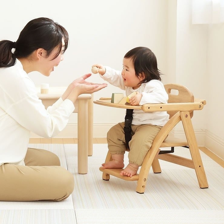 Yamatoya Arch Low Chair III Plus Table Kursi Makan Anak Kayu Baby Low Chair