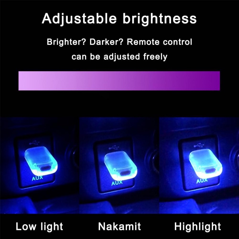 Lampu LED Atmosfir USB Kontrol Sentuh Portable Untuk Dekorasi Interior Mobil