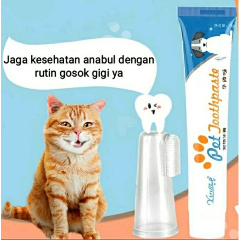 Pasta Gigi Odol Untuk Anjing dan Kucing Gratis Sikat Gigi Jari Anabul Dengan Pilihan Sikat Gigi / Toothbrush Toothpaste