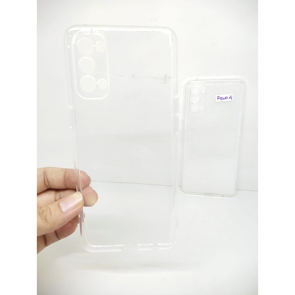 Soft Case Clear HD with Protector Camera Oppo RENO 4 Indo 6.4 inchi TPU Silicon Transparan