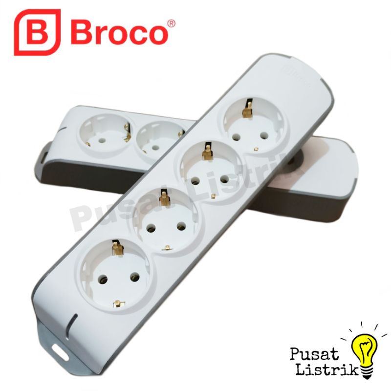 Stop Kontak 3-6 Lubang + Indikator Broco Tipe Slanting OB Stop Kontak 3-6Lubang Lampu Stop Kontak Outbow Broco Model Miring