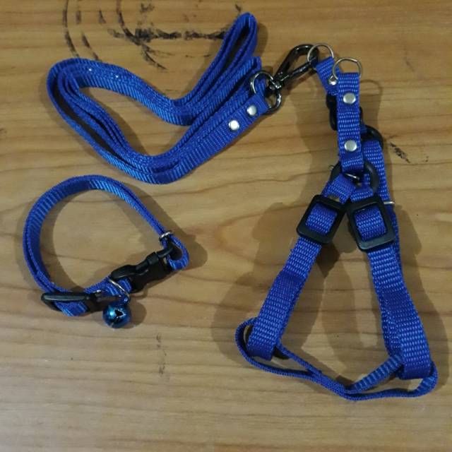 Kalung lonceng + harness + tali kucing kelinci musang