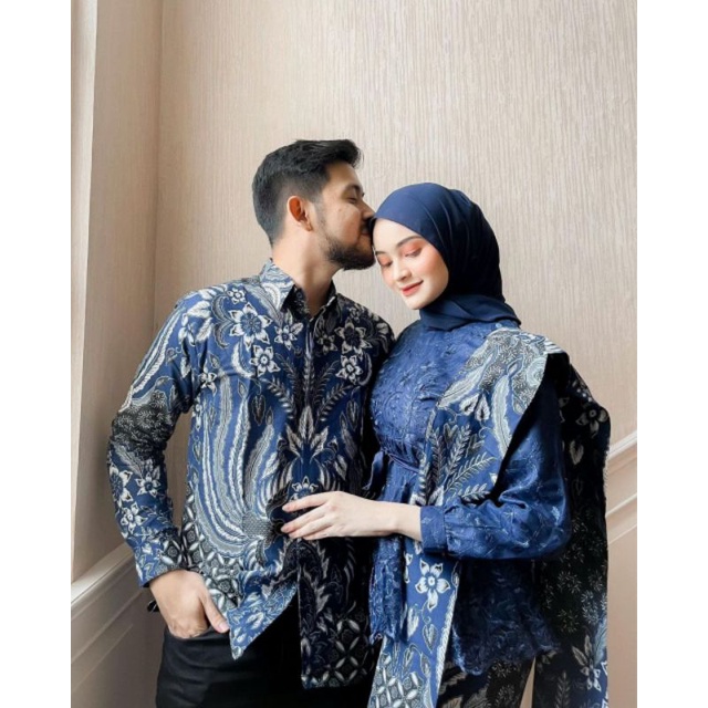 Couple Kebaya Tunangan //M.L.XL.XXL • Set Couple Kebaya Free Selendang Kemeja Pria Lengan Panjang