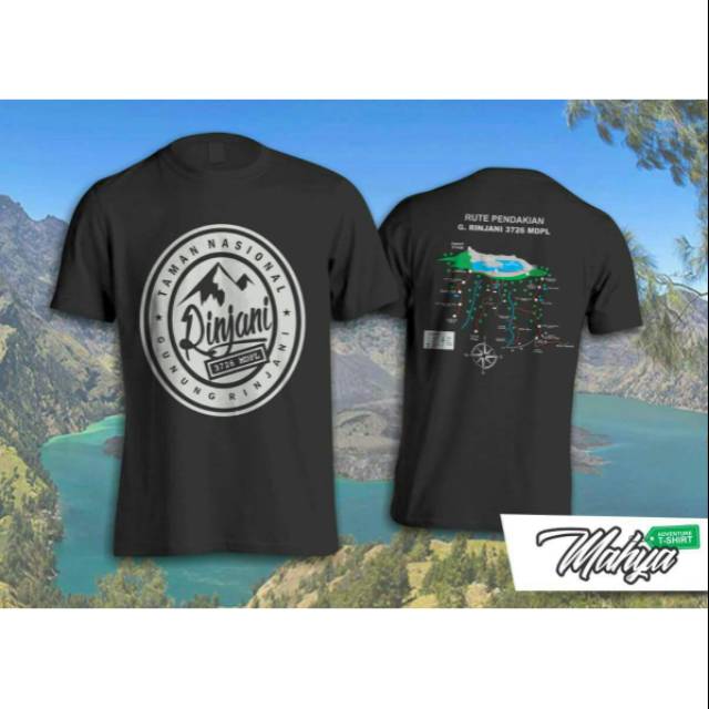  Kaos  pendaki gunung rinjani cotton  combed  24s  Sablon  