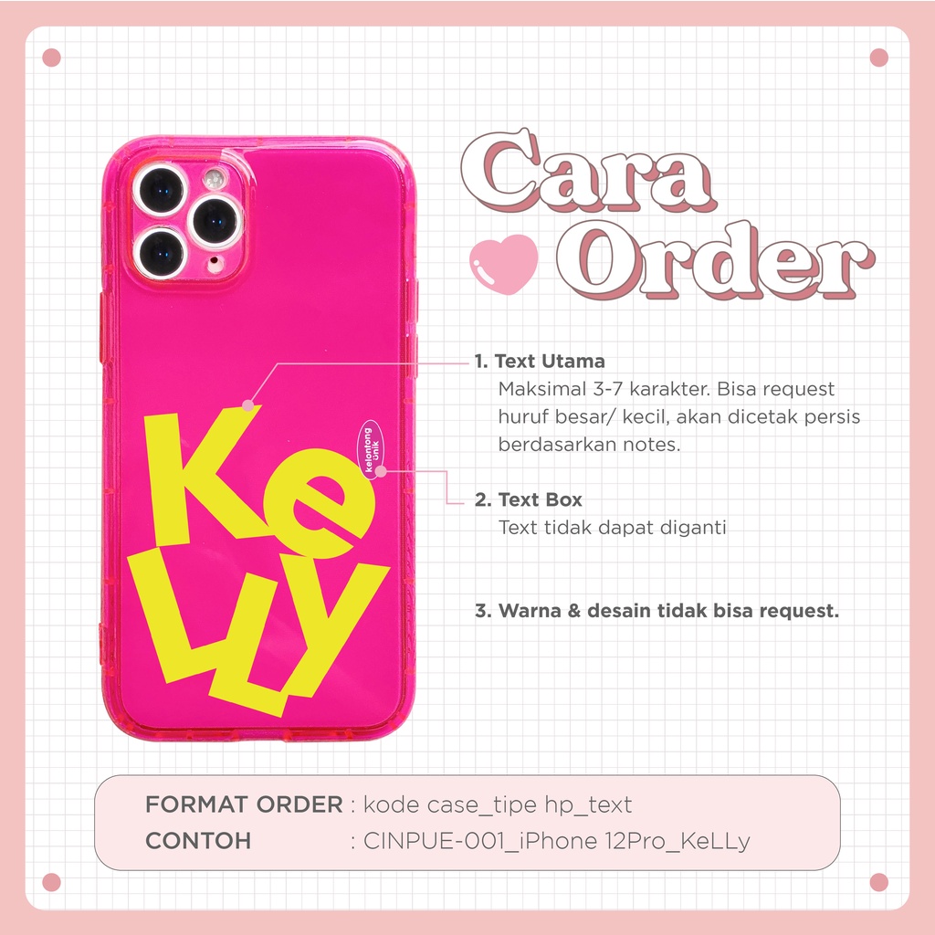 LANGSUNG KIRIM TANPA PO | (Seri 1) For iPhone - THE 80'S Neon Case - Premium Case Custom Nama