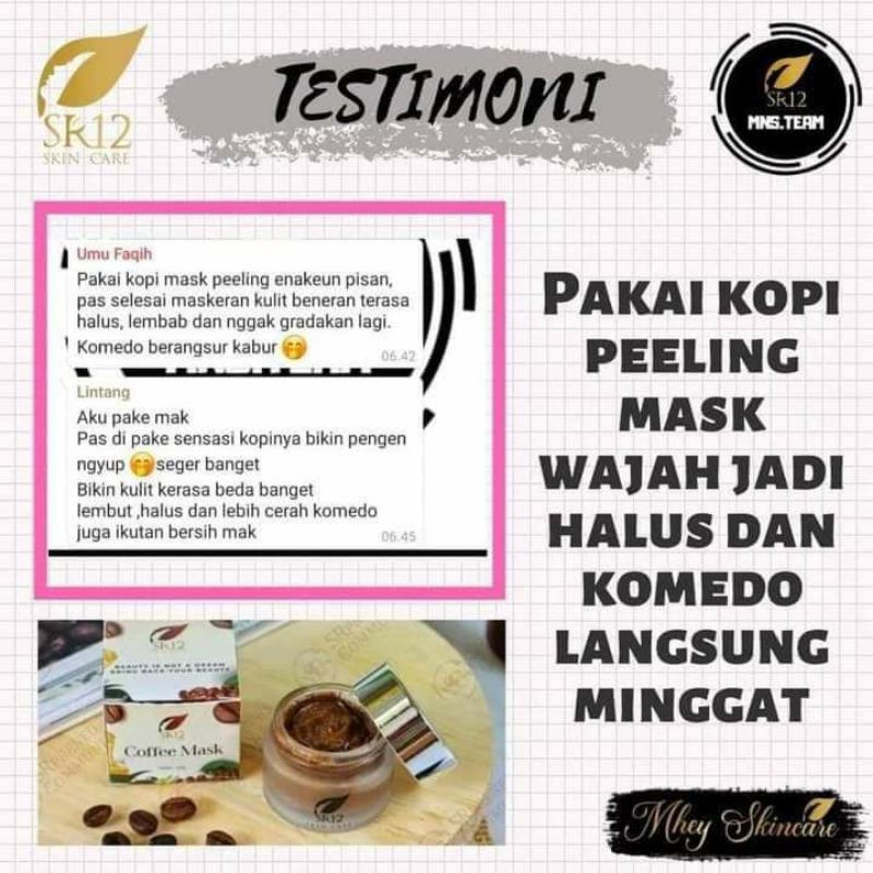 Masker Wajah Pell Off SR12 - Masker Komedo Ampuh BPOM / Coffee Mask Penghilang Bekas Jerawat / Mengangkat Sel Kulit Mati Pada Wajah