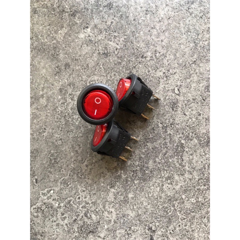 Saklar Power Switch 3pin + Lampu Bulat