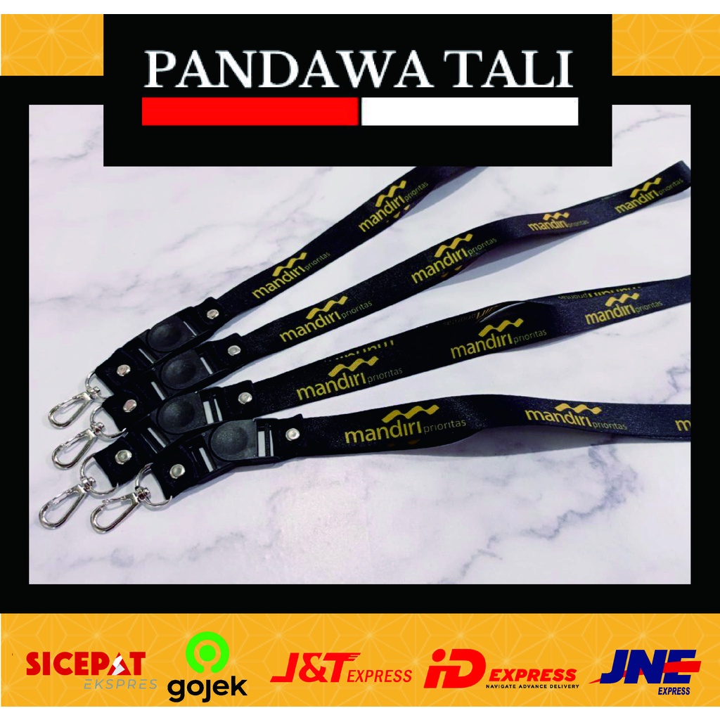 

Lanyard Bank Mandiri Hitam / Lanyard Printing Custom Pandawa Tali Surabaya ptr