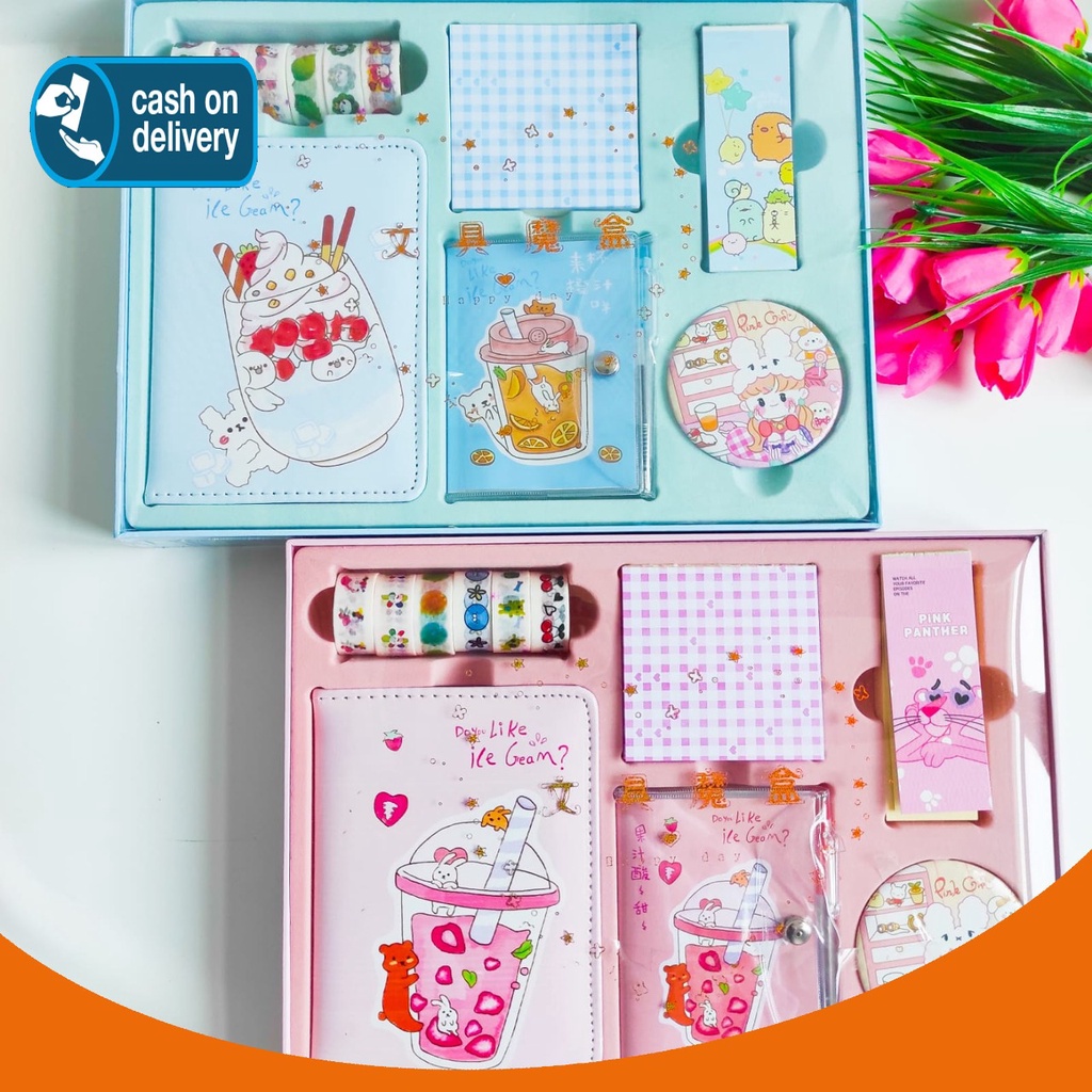 

SEPAKET JURNAL 6 IN 1 BOBA WARNA WARNI PAKET ALAT TULIS UNIK LUCU IMUT KARAKTER GAMBAR