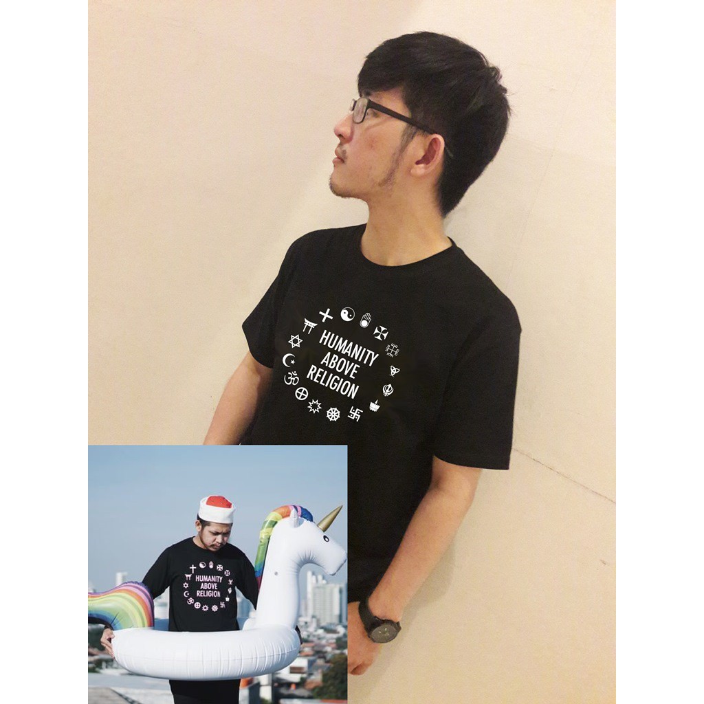 BAJU KAOS DISTRO MLI HUMANITY ABOVE RELIGION