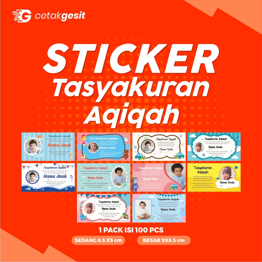 Jual (100 PCS) Sticker Tasyakuran Aqiqah I Tedak Sinten | Shopee Indonesia