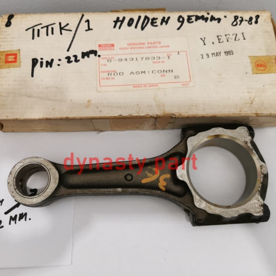 STANG SEHER PISTON HOLDEN GEMINI 1987 1988 PEN 22 MM