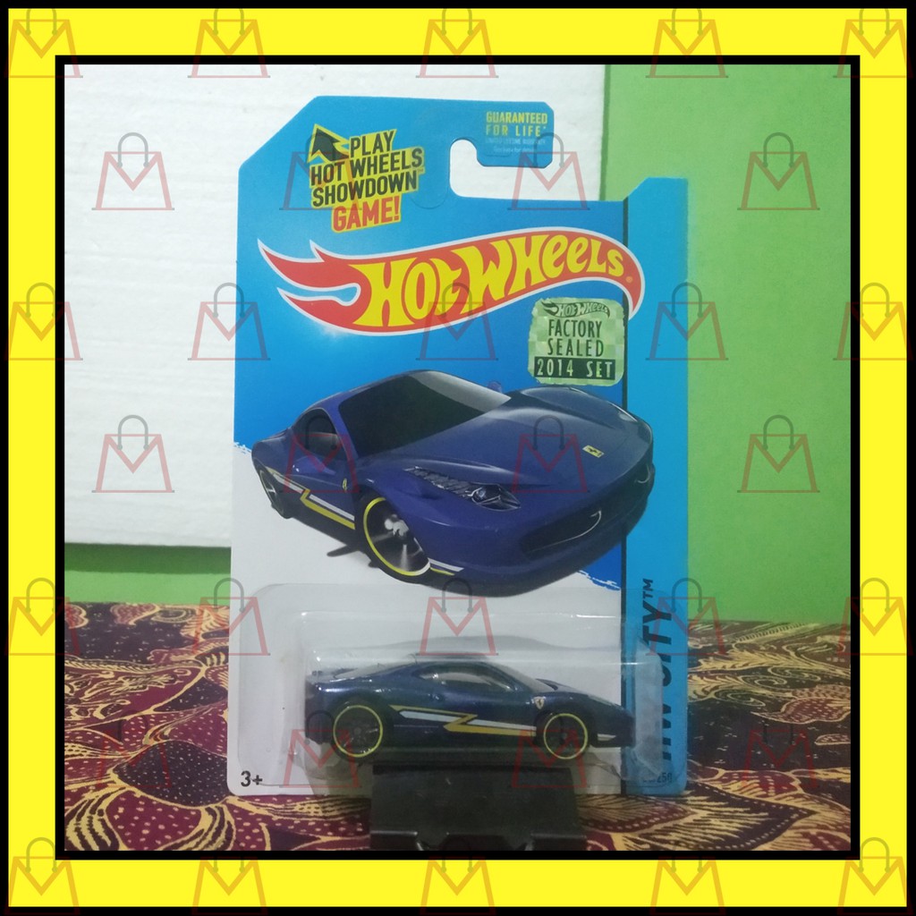 SALE HOT WHEELS FACTORY SEALED 2014 FS FERRARI 458 ITALIA BULE BIRU