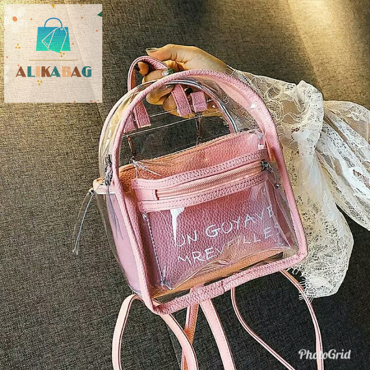 ALIKA BAG - Tas Ransel Wanita Backpack Transparan Mini Jelly Un' Gayave Korean Style