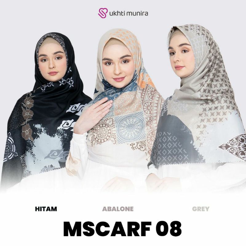 JILBAB SCRAF | Mscraf 08 Ukhti Munira Hijab Segiempat Bahan Premium Voal Shinny Jilbab Segiempat Mot