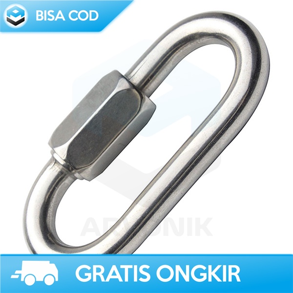 CARABINER CLIMBING SAFETY LOCK XINDA STAINLESS STEEL ANTI KARAT ORI