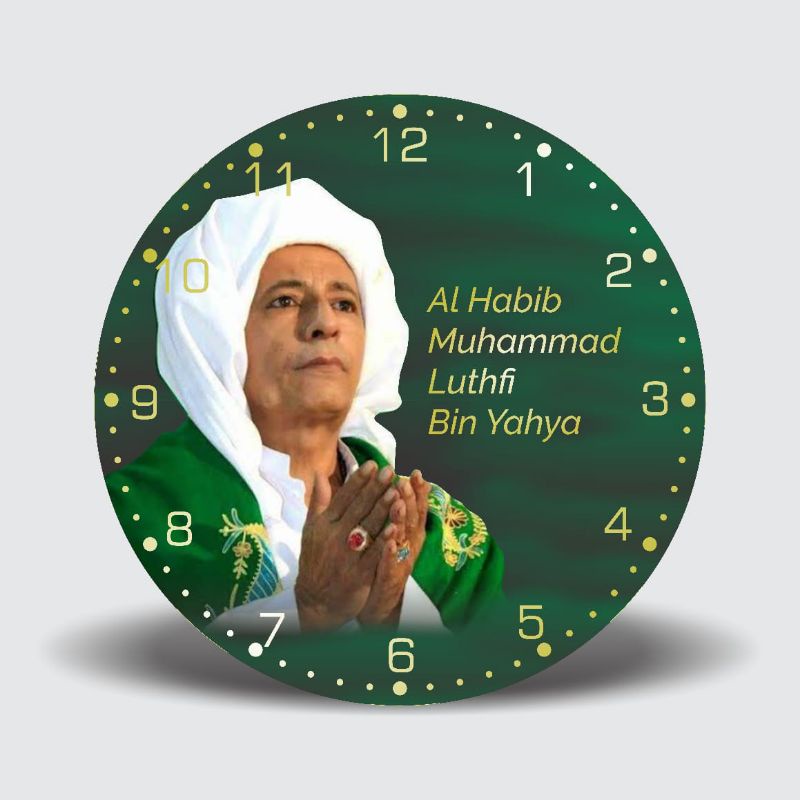 Jam Dinding Foto Habib Luthfi/ Jam Custom Foto Kyai/Habjb