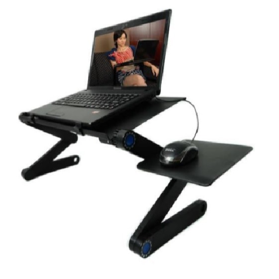 meja laptop lipat portable aluminium /meja lipat kerja adjustable mousepad/ meja komputer WFH