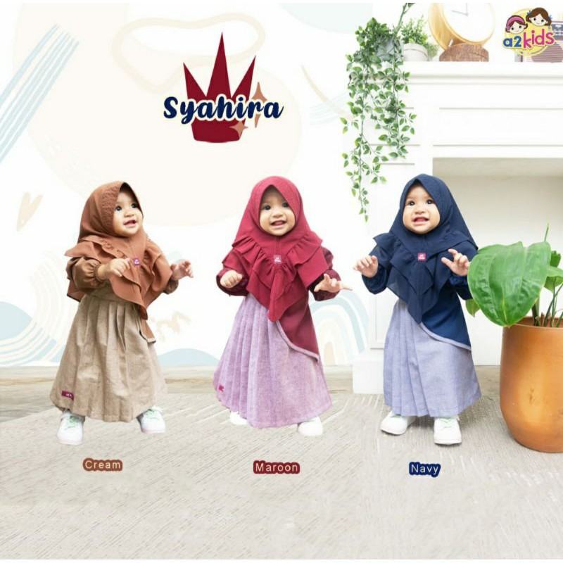 ORI dan READY " GAMIS BABY SET JILBAB Syahira" by a2kids