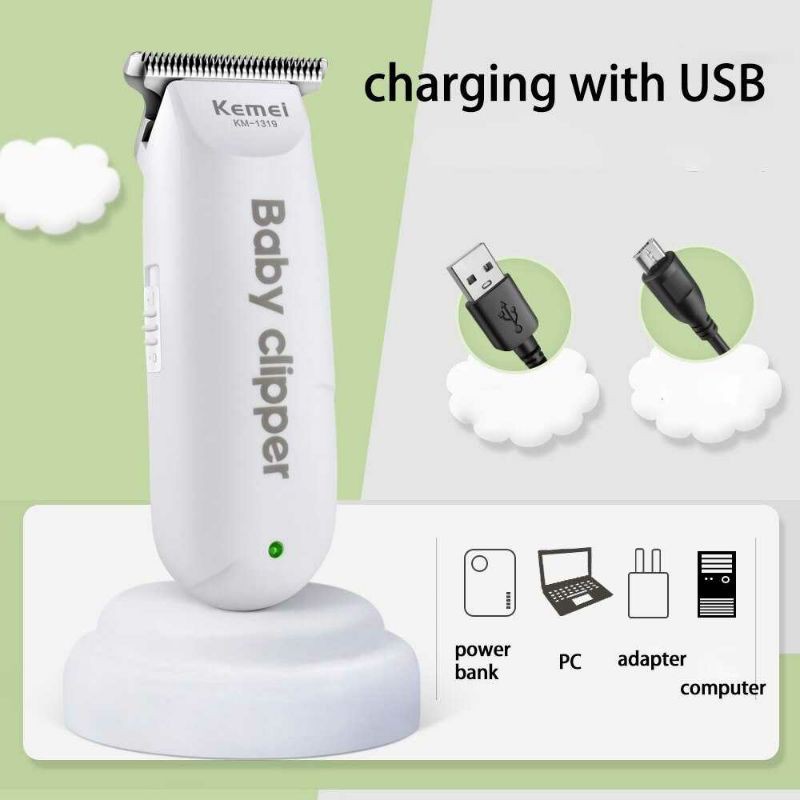 Kemei Alat Cukur Rambut Bayi Elektrik Nose Ear Eyebrow Trimmer Cilpper Shaver USB