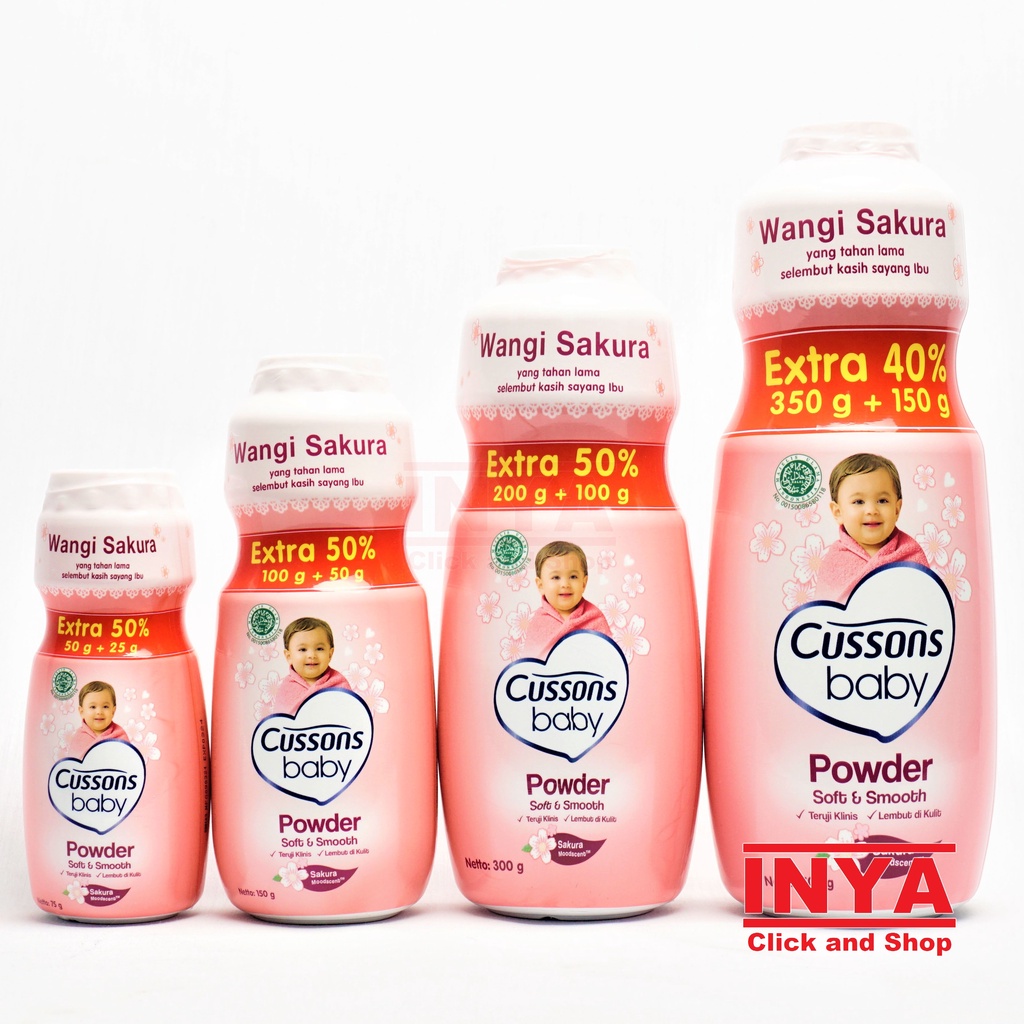 CUSSONS BABY POWDER SOFT AND SMOOTH SAKURA 75gr - Bedak Bayi