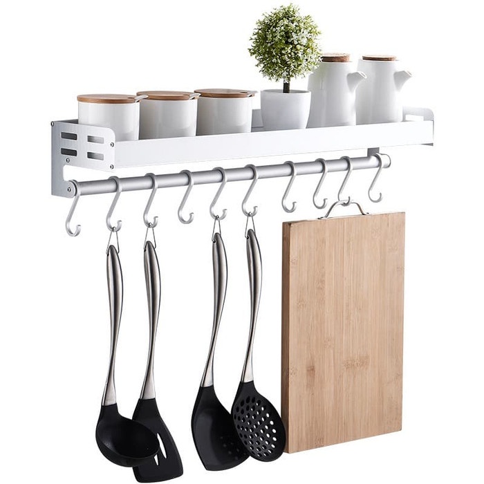 Rak Dapur Dinding Kitchen Rack Bumbu Gantung Aluminium Anti Karat 867