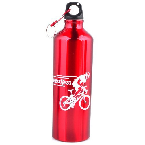 TDP TaffSport Botol Minum Olahraga Aluminium 750ml Dengan Karabiner H2GO Red Grab Medan