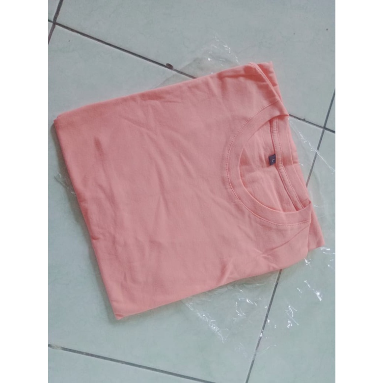 WARNA PINK PEACH Kaos Polos cotton 30s Pria Wanita / ONECK / unisex / tangan pendek / baju pria