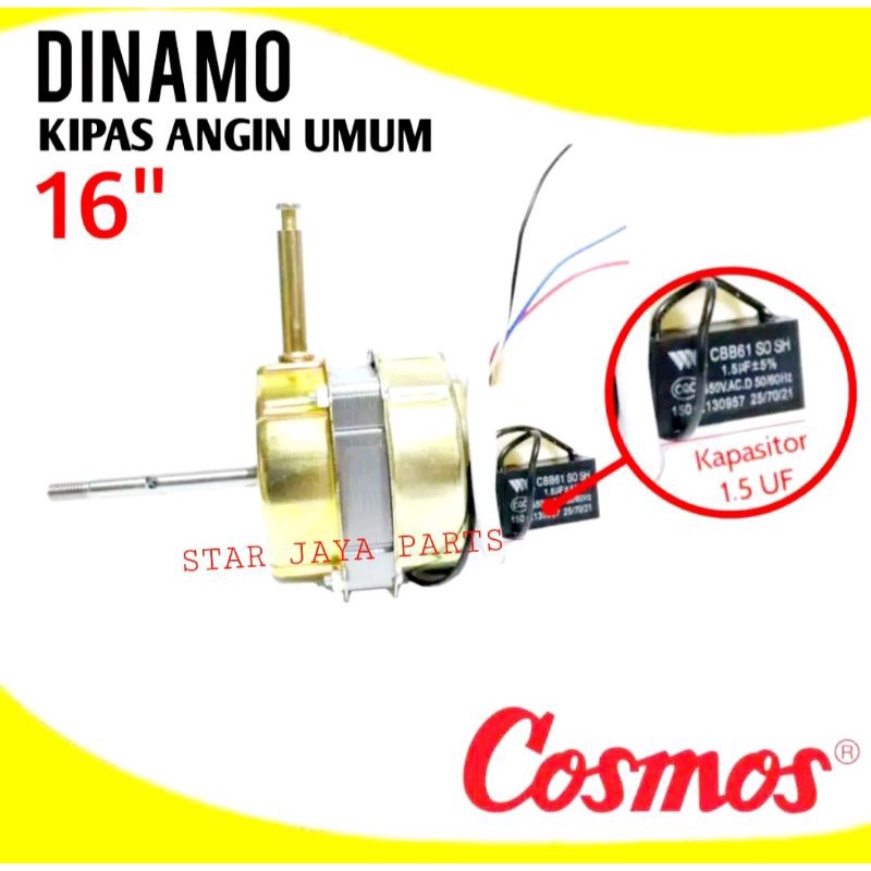 Motor Dinamo Kipas Angin 12 inch atau 16 inch Merk Cosmos, Sanken, KDK, dan Merk China Lainnya