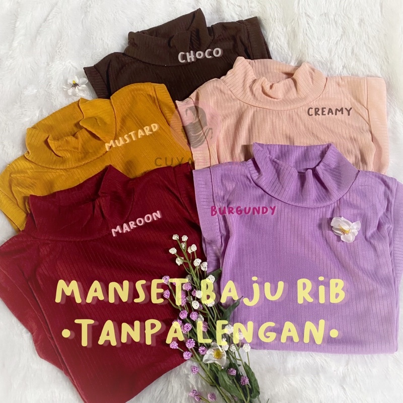 MANSET DALAMAN BAJU RIB TURTLENECK TANPA LENGAN KAOS RAJUT WANITA MURAH || CUYASHOP CUYAHIJAB PART 2