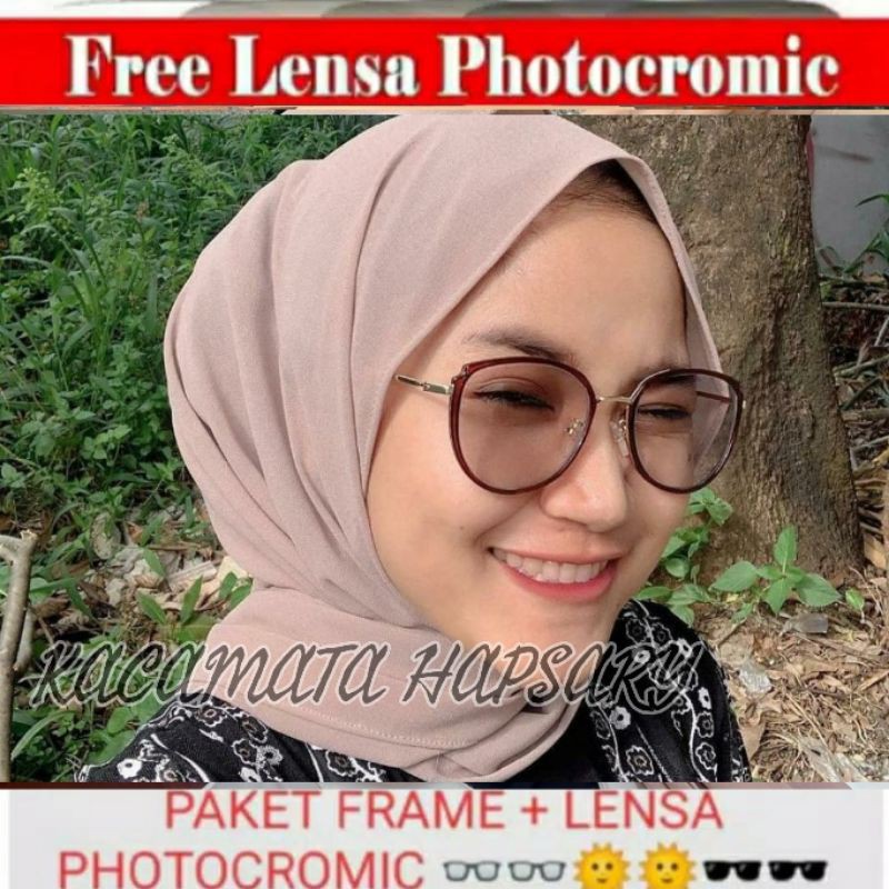 FRAME KACAMATA WANITA 32004 ( FREE LENSA PHOTOCROMIC ) KACAMATA MINUS / ANTI RADIASI