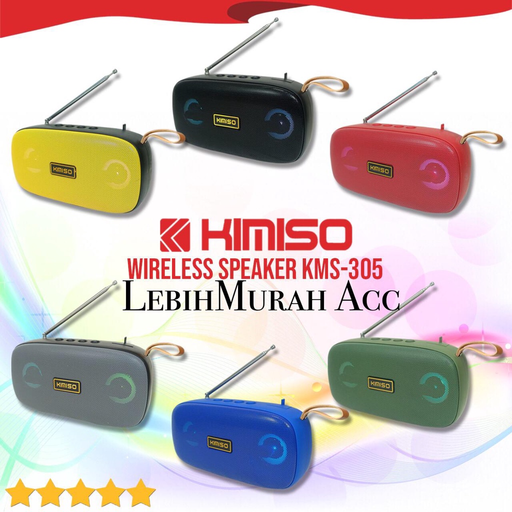 OSpeaker Bluetooh KIMISO KMS 305 Wireless Portabel High Bass Speaker Aktif Kimiso KM305 Stereo Original