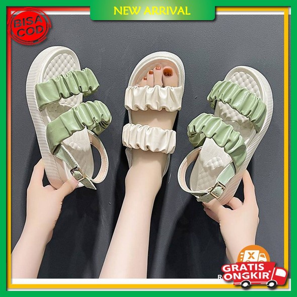 Sepatu Wedges Elegan Pesta Weges Wedjes Wanita Cewek Wejes Casual Xl891 Stella Krem - Beige, 38 EZ47